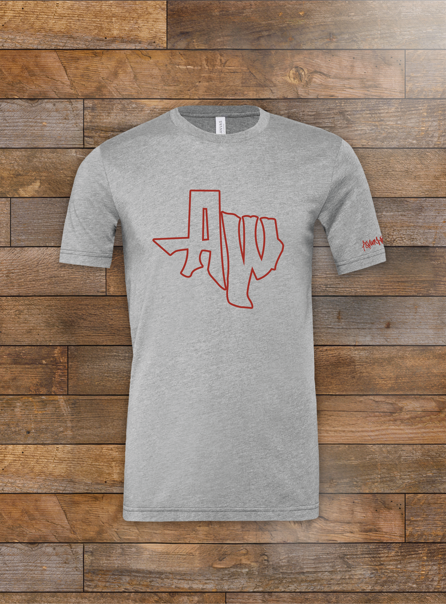 Heather AW Lined Logo Tee