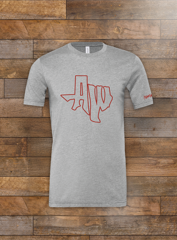 Heather AW Lined Logo Tee